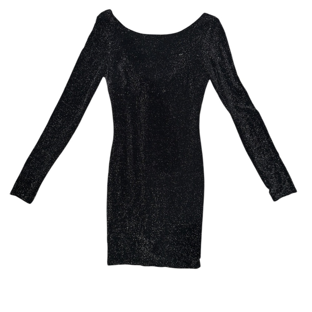 Black Sparkle Long-Sleeve Mini Dress